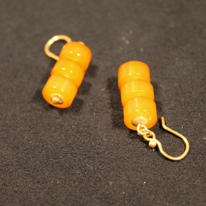 Vintage pressed amber earrings #24